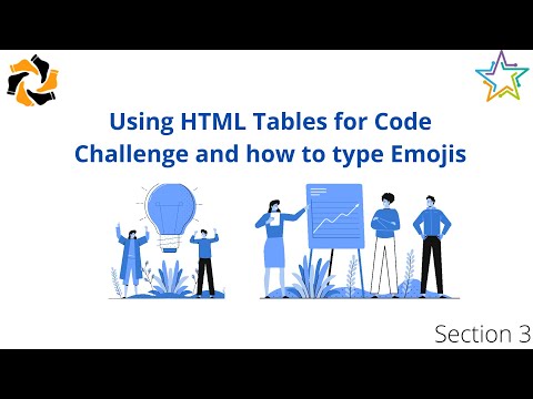 Using HTML Tables for Code Challenge and how to type Emojis