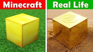 GOLD BLOCK IN REAL LIFE! Minecraft vs Real Life animation CHALLENGE
