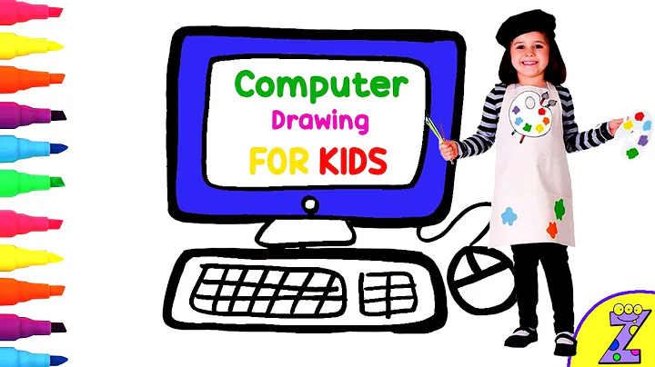 Computer Drawing [ How to draw glitter Computer for kids ] zoozooart