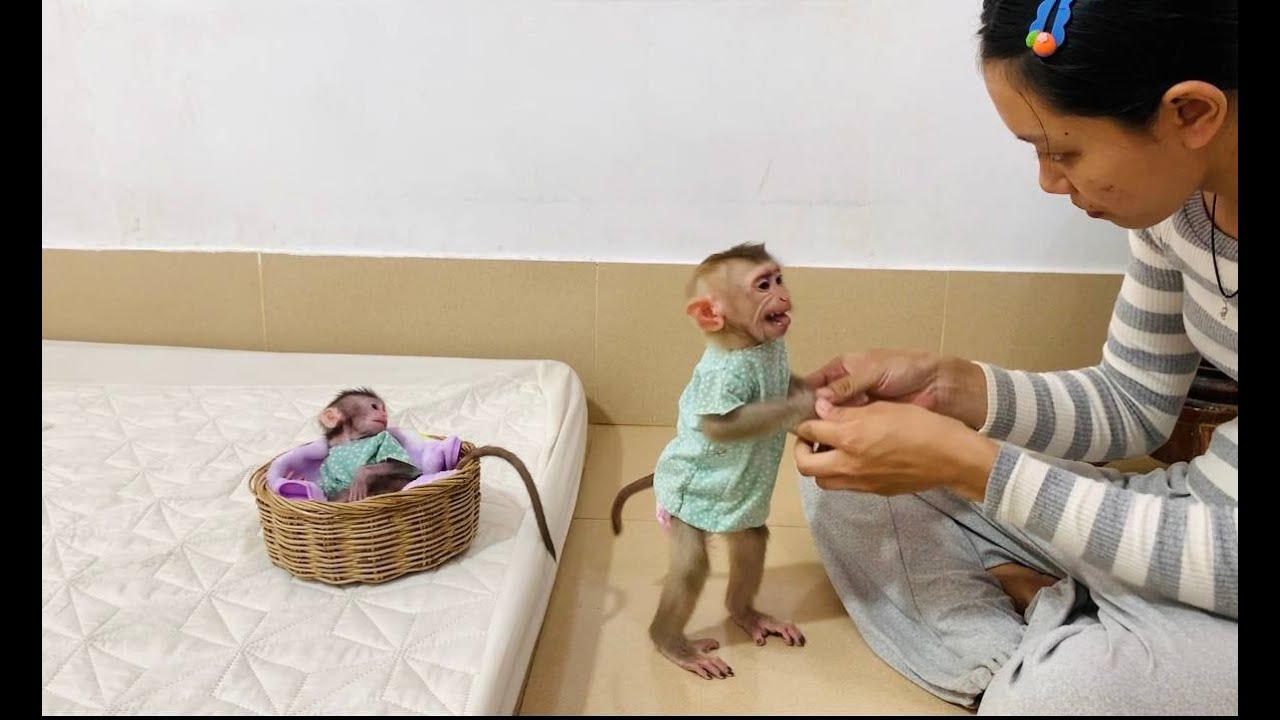 Mama teaching Jasmine learn to salutation to mom