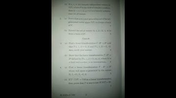 B. Sc.  (2022) 6th semester Linear Algebra Question Paper :-)