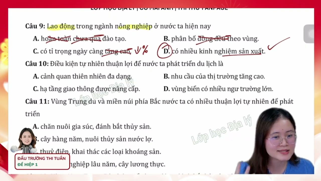 [ ĐỊA LÍ 12 CHƯƠNG TRÌNH MỚI ] ĐẤU TRƯỜNG THI TUẦN - HIỆP 1 - phần 1