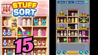 🏅 Stuff Sort - Sorting Master 🍒🥤🪆 LEVEL 15 🍄🧃🧸 Gameplay Walkthrough