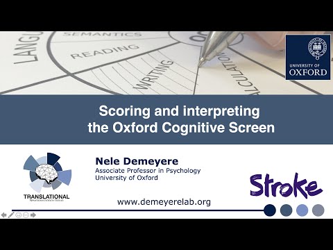 Scoring, Interpretation and Reporting for the Oxford Cognitive Screen