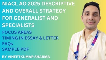 NIACL AO Mains 2025 Descriptive + Overall Strategy for Generalists & Specialists| Sample PDF & FAQs