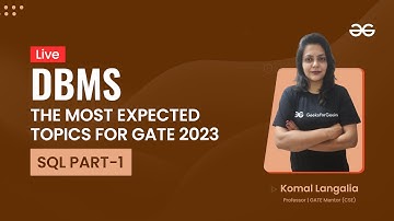 DBMS | SQL Part-1 | The Most Expected topics for GATE 2023