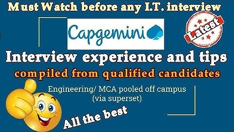 Capgemini Engineering/MCA pooled campus 2021, interview experience and tips to crack the interview.