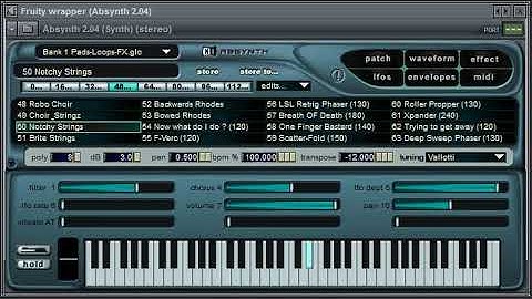 Absynth 2.04 VST synthesizer (Native Instruments) - Preview of 256 sound patches (Sounds Volume 1)