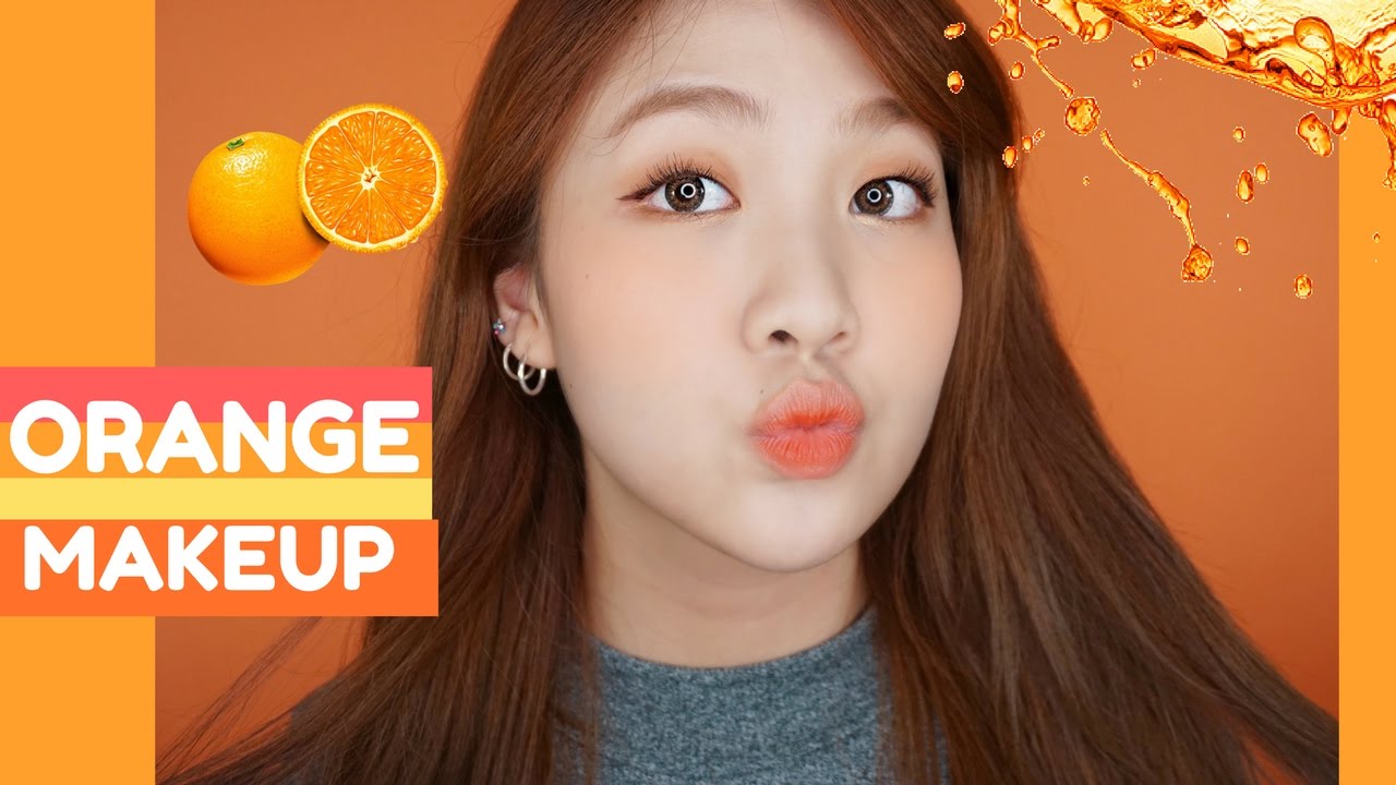 แต่งหน้าโทนส้ม สไตล์เกาหลี//Orange Makeup🍊
