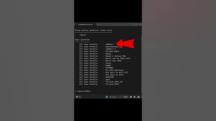 Check WIFI Password Using Command Line #howto  #shorts