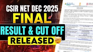 CSIR NET Dec 2025 FINAL Result OUT! | CSIR NET Dec 2025 Cut Off | CSIR NET Dec 2026 Score Analysis