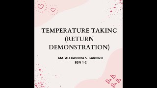 RETURN DEMONSTRATION : TEMPERATURE TAKING (GARNIZO)