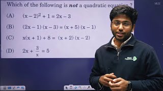 Which of the following is not a quadratic equation  #shobhitnirwan #quadraticequation