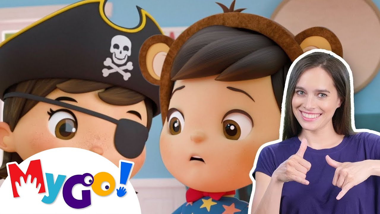 Dress Up (Princesses, Pirates, and Planes) | MyGo! Sign Language For Kids | Lellobee Kids Songs