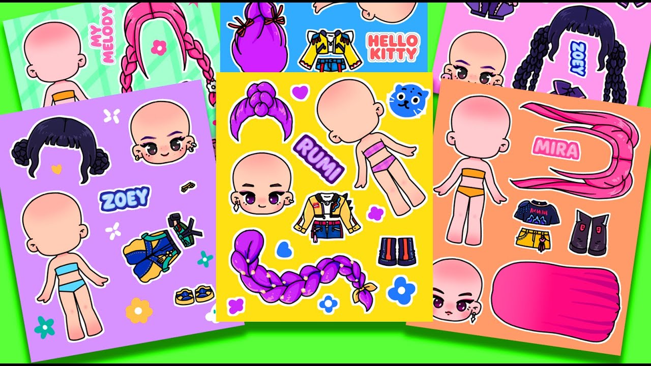 KPOP DEMON HUNTERS Sticker Book Rumi Zoey Mira / ASMR #sanrio #huntrix