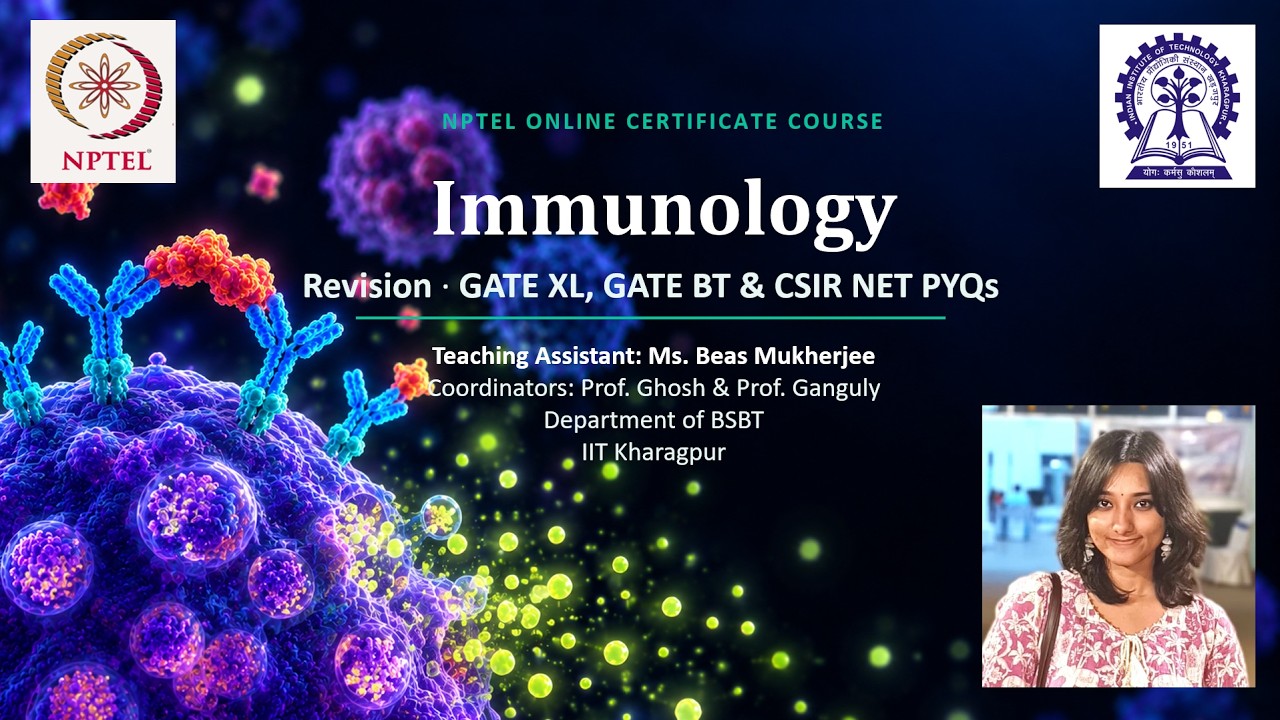 Revision: Solved PYQs of GATE XL, GATE BT, CSIR NET | NPTEL Immunology 2026 | By @beas_mukherjee