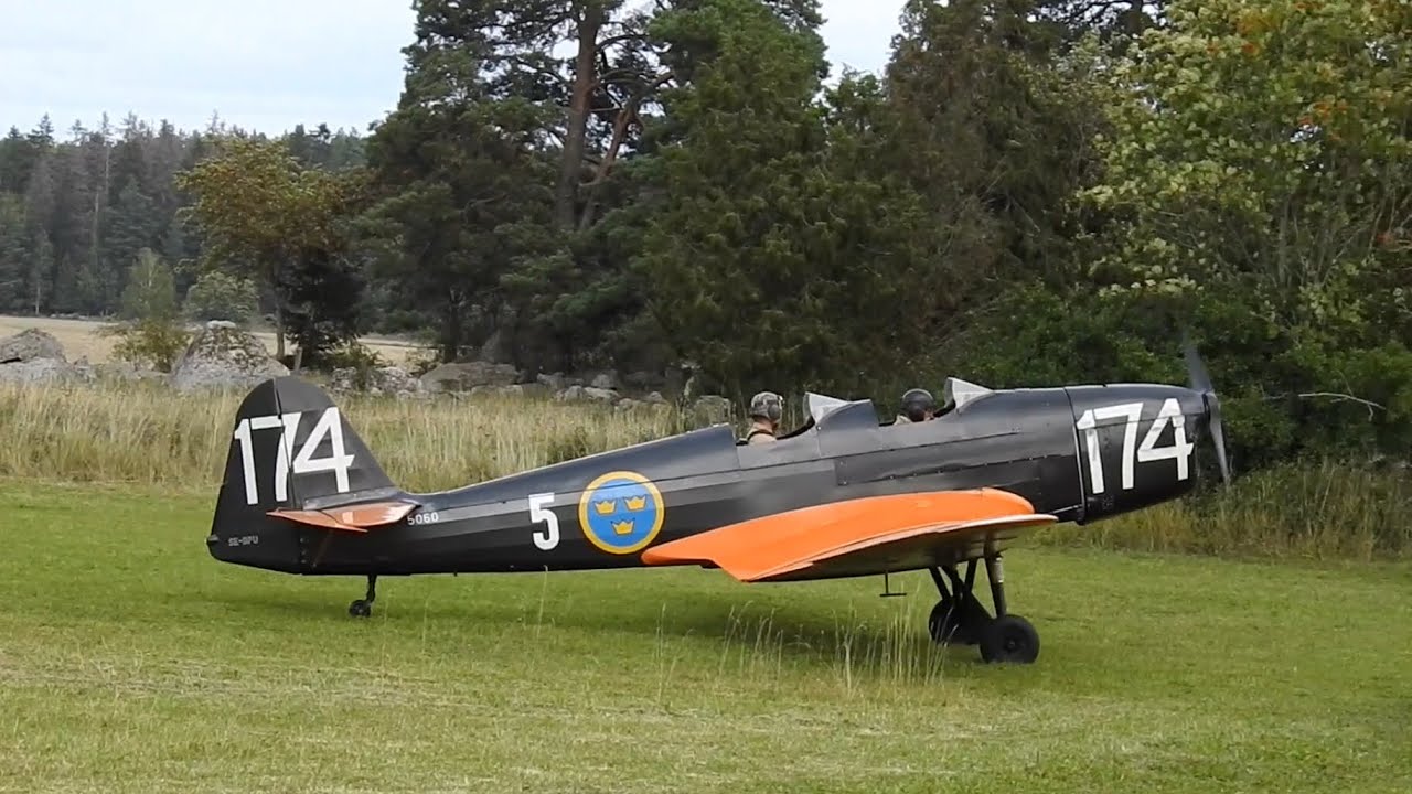 Klemm 35 in Swedish Air Force training livery. Military vintage aircraft built in Germany 1941