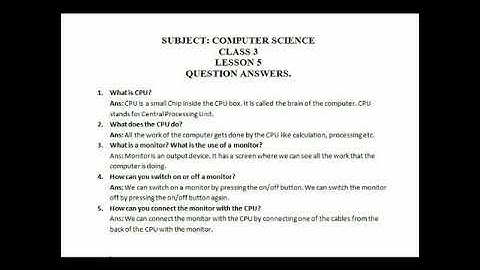 Class 3 || Computer Science || Lesson 5 || question answer discussion.