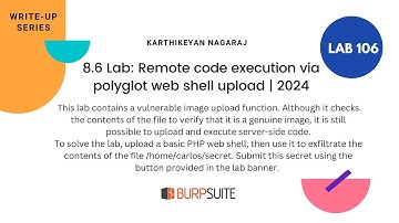 8.6 Lab: Remote code execution via polyglot web shell upload | 2024