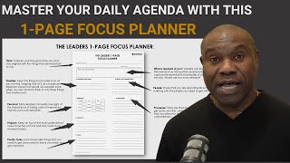 Master Your Daily Agenda with the Leader's 1 Page Focus Planner