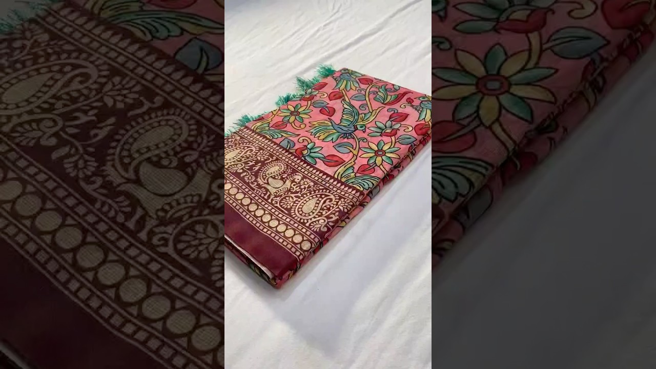 Soft Cotton Chanderi Kalamkari Digital Printed Saree