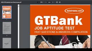 Free Gtb Job Aptitude Test Past Questions And Answers Preview Sample
