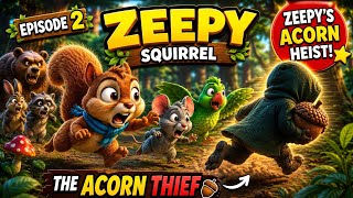 🌰 The Acorn Thief! 😱 | Zeepy Squirrel Episode 2 | Funny Animal Cartoon Adventure