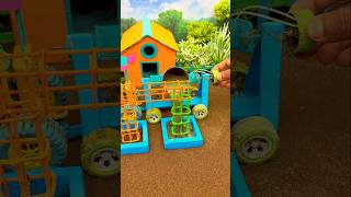 😱 Real Working Mini Tractor Making Cement Pillar | Amazing DIY Construction Machine 🚜#shorts