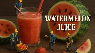 Ai mini workers make a water melon juice