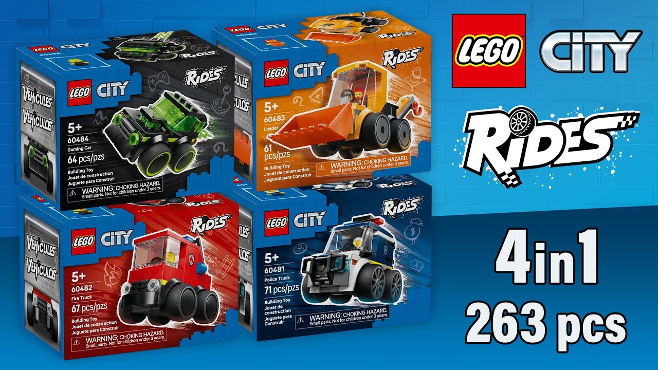 All LEGO City Rides sets 2026 [4in1](263 pcs) Step-by-Step Building ...