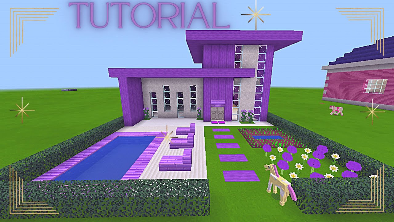 Cómo hacer una CASA MODERNA ROSA🌸Tutorial Minecraft / How to