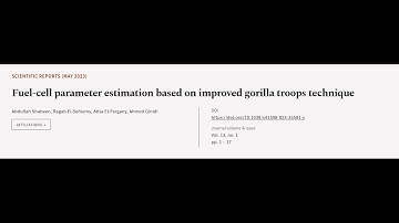 Fuel-cell parameter estimation based on improved gorilla troops technique | RTCL.TV