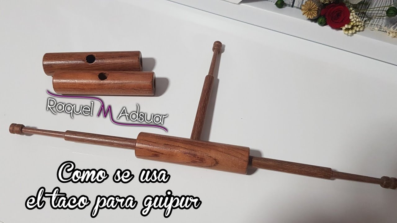 Cómo se utiliza el taco para hacer guipures - Bolillotutorial Raquel M.Adsuar Bolillotuber
