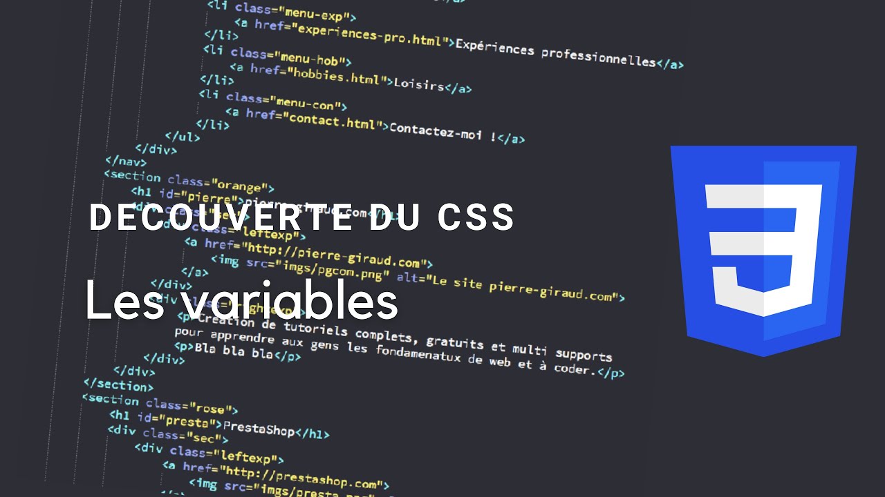 Découverte du CSS : Chapitre 7, Les variables - YouTube