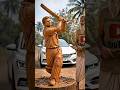 Master Blaster Wood Art 🏏 Sachin Tendulkar Wooden Sculpture#shorts #wood #woodcarving #sachin #aiart