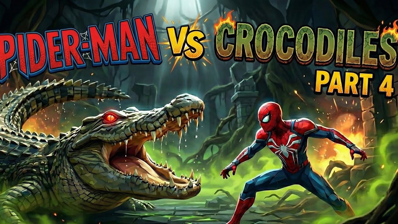 SPIDER-MAN VS CROCODILES|PART 4|