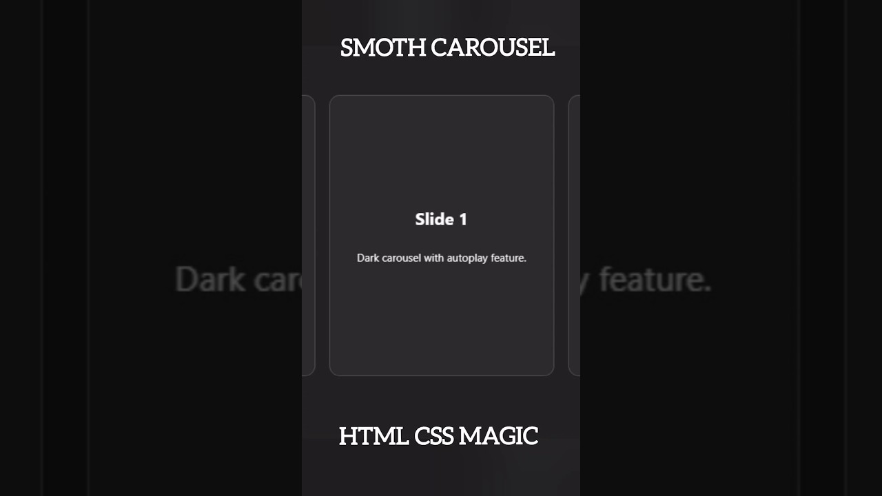 Smoth Autoplay carousel 😱 HTML CSS 🔥 