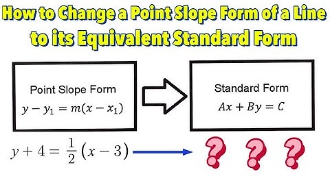How to Change Point Slope Intercept Form of a Line to its Equivalent Standard Form