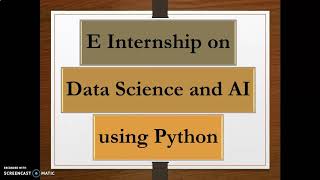 E-internship on Data Science and AI using Python (1 Week)