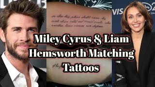 Miley Cyrus And Ex- Husband Liam Hemsworth Matching Tattoos