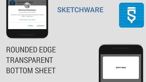 Transparent bottom sheet dialog with rounded corner radius. #Sketchware