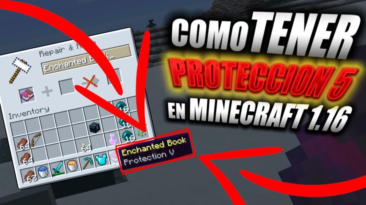 Como Tener PROTECCIÓN 5 en Minecraft 1.16 (SIN MODS NI COMANDOS, 100%