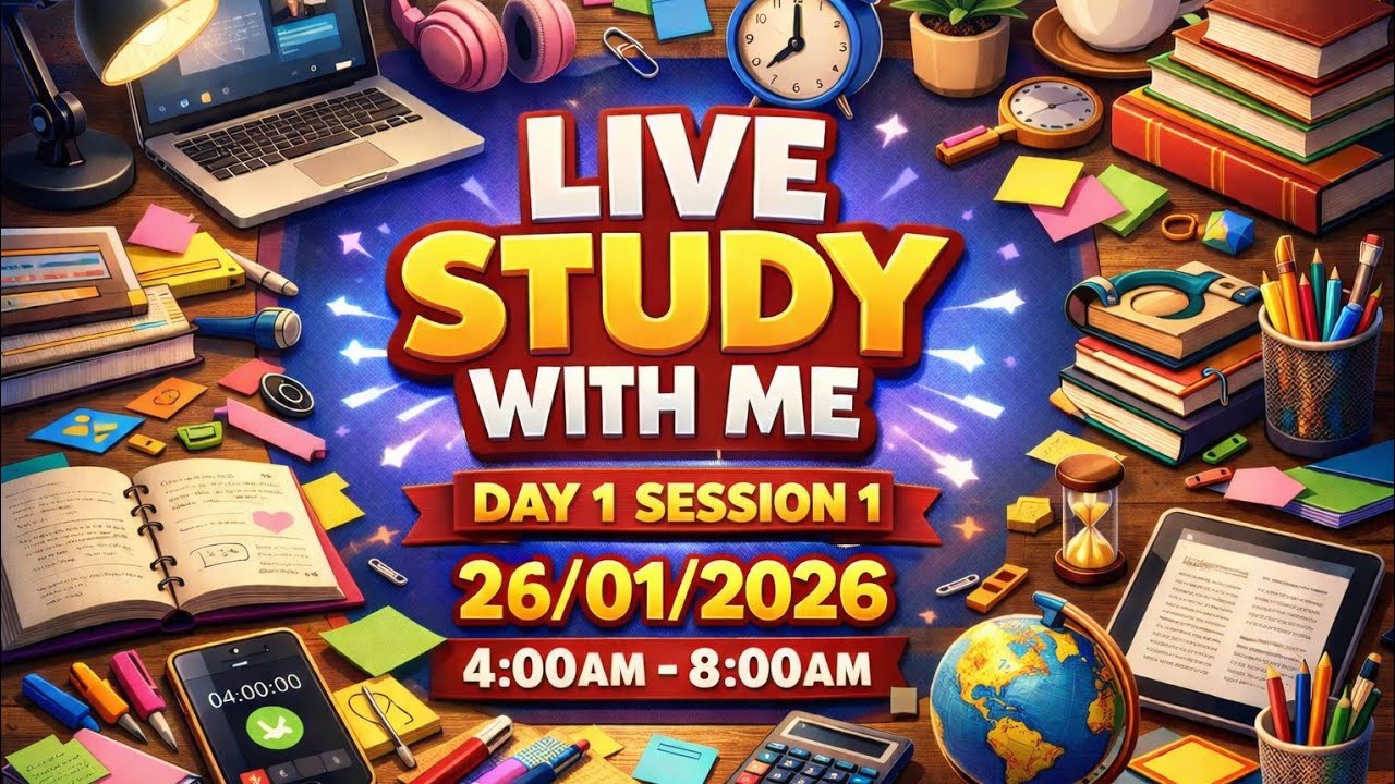 LIVE  STUDY WITH ME  is live!! STUDY 😀 JEE, NEET,UPSC, NDA, CUET, SSC CGL, SSC GD, RAILWAY, 🏦BANKING