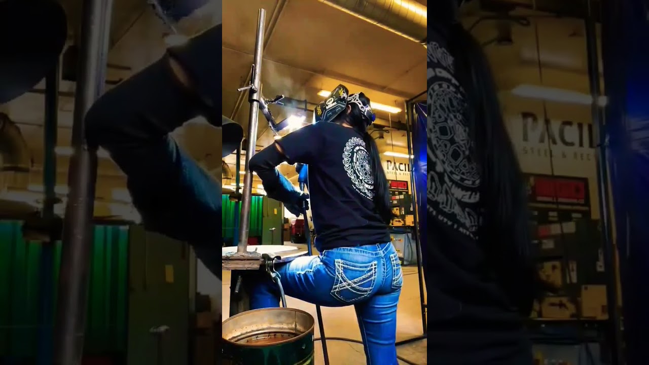 amazing Beautiful girl welder 