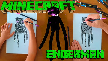 ENDERMAN from MINECRAFT - HOW TO DRAW - easy guide - step by step tutorial for beginners
