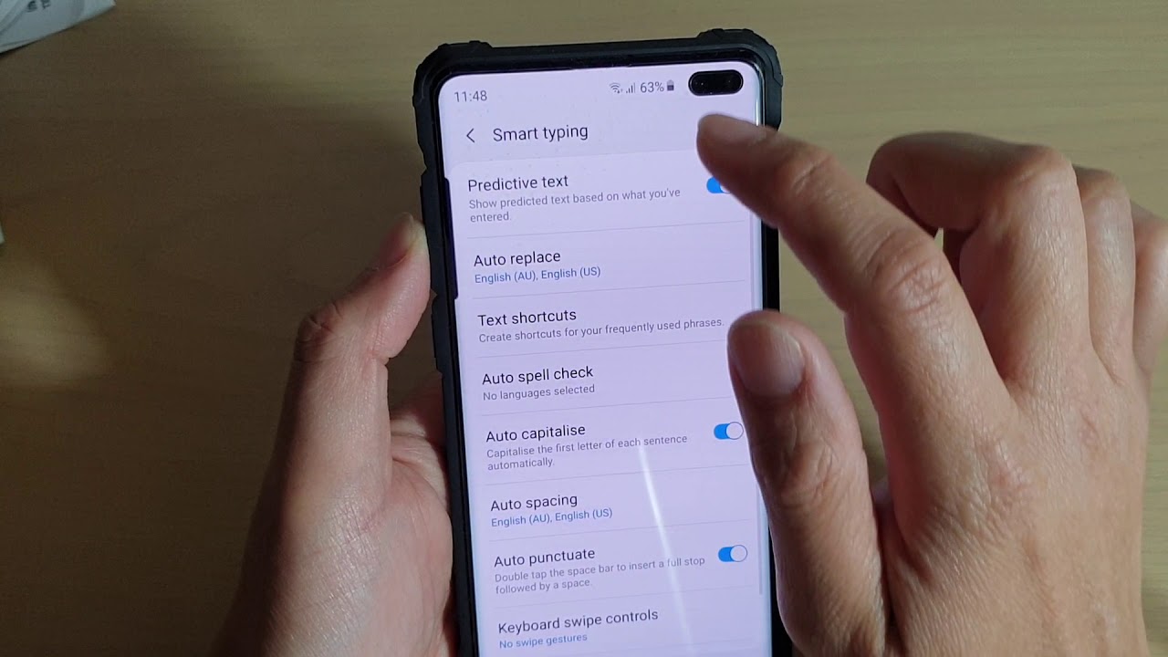 Galaxy S10 / S10+: to Enable / Disable Predictive Text - YouTube