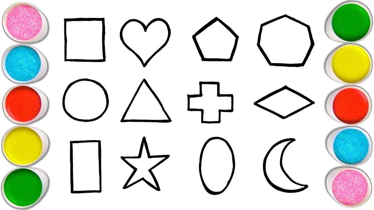 How To Draw And Color Geometric Shapes Step By Step | Drawings For Kids ...