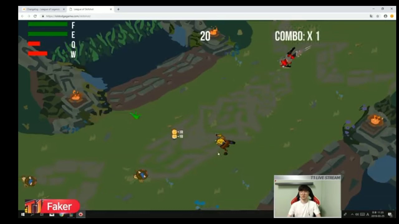 Faker practicing Skill shot mechanics