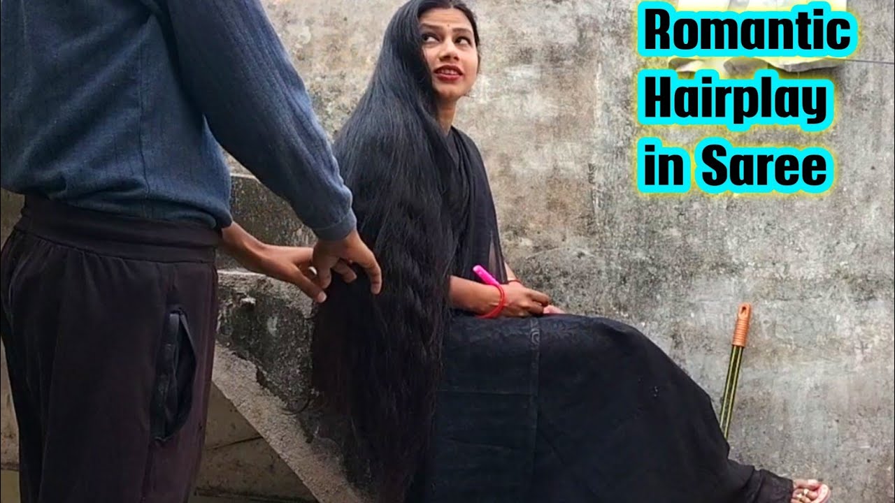 long hairplay in open place || ladies long hair cutting videos || 