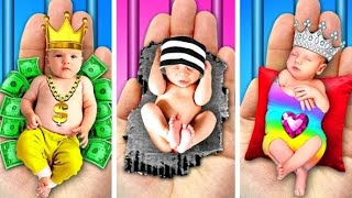 Rich Vs Broke Vs Gige Rich Pregnant In Jail! Wednesday vs Barbie! DIY Ideas by...